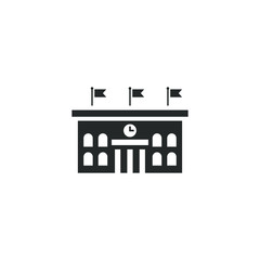 Aufkleber - High school building icon template color editable. High school building symbol vector sign isolated on white background illustration for graphic and web design.