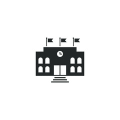 Poster - High school building icon template color editable. High school building symbol vector sign isolated on white background illustration for graphic and web design.