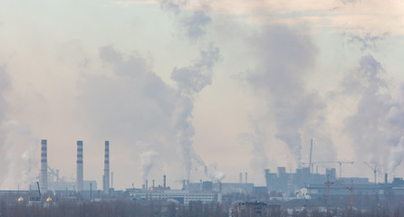 Toxic smoke from pipes at the factory