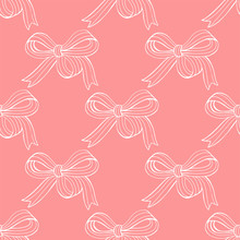 Cute Seamless Pattern With Bows. Vector Illustration