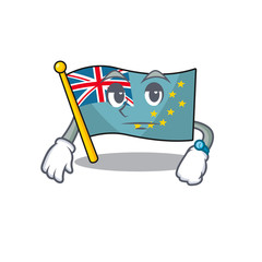 Sticker - Waiting gesture flag tuvalu Scroll on cartoon character design