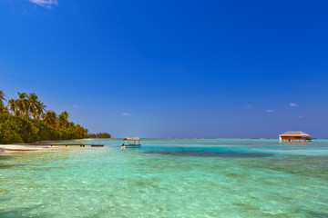 Wall Mural - Water bungalow on Maldives island