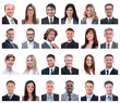 © ASDF - collage of portraits of business people isolated on white