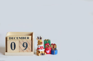 December 9, Christmas, Birthday with number cube design for background.