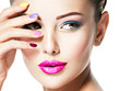 © Valua Vitaly - beautiful woman  with multicolor nails and fashion makeup