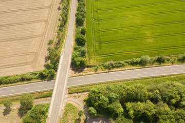 Wall Mural - Bridge over empty road from above