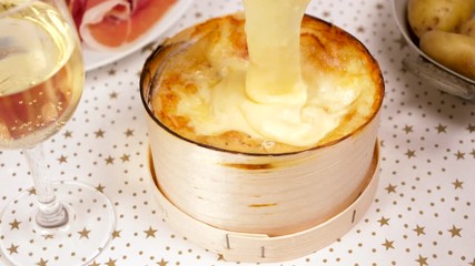 Canvas Print - mont d'or, French cheese fondue with potato