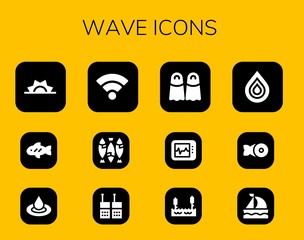 Wall Mural - Modern Simple Set of wave Vector filled Icons