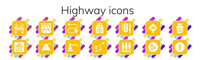 Wall Mural - highway icon set