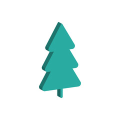 3 d Christmas tree vector icon isolated on a white background