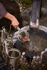 Wall Mural - Hot spring with strainer for boiling egg