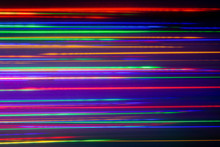  Stripes Of Different Colored LED Lights. Abstract Colorful Background. Red, Green And Blue Color Stripes Combination.