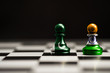 © Dilok - India and Pakistan flag print screen on paw chess.Now both countries have economic tariff trade war and patriotic conflict.