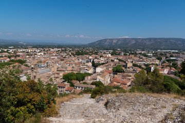 Wall Mural - top view of hill town Cavaillon south of France