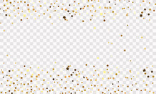 Confetti Star Background On Transparent Background, Banner. Vector Illustration