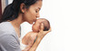 © sutlafk - Mother holding head with her little baby,newborn girl closeup