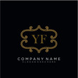 © BABATAN - Initial letter YF logo luxury vector mark, gold color elegant classical