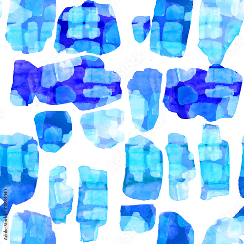 Watercolor creative seamless pattern with abstract elements. Can be used for ...