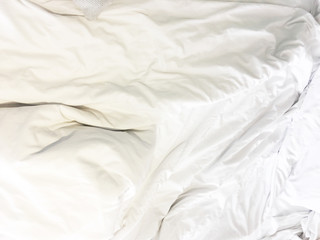  Close up of bedding sheets with copy-space