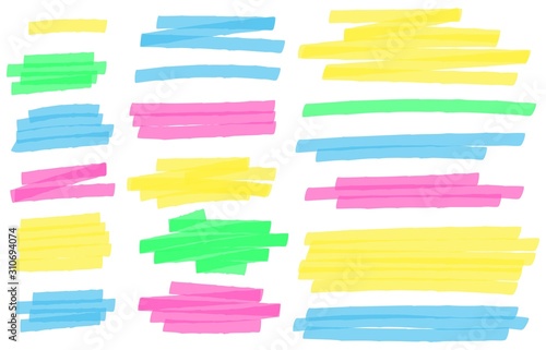 Dekoracja na wymiar  kolorowe-linie-znacznikow-podswietlenia-kolorowe-markery-bazgraja-podkresla-pociagniecia-linii-i-podswietlanie