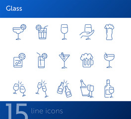 Wall Mural - Glass line icons