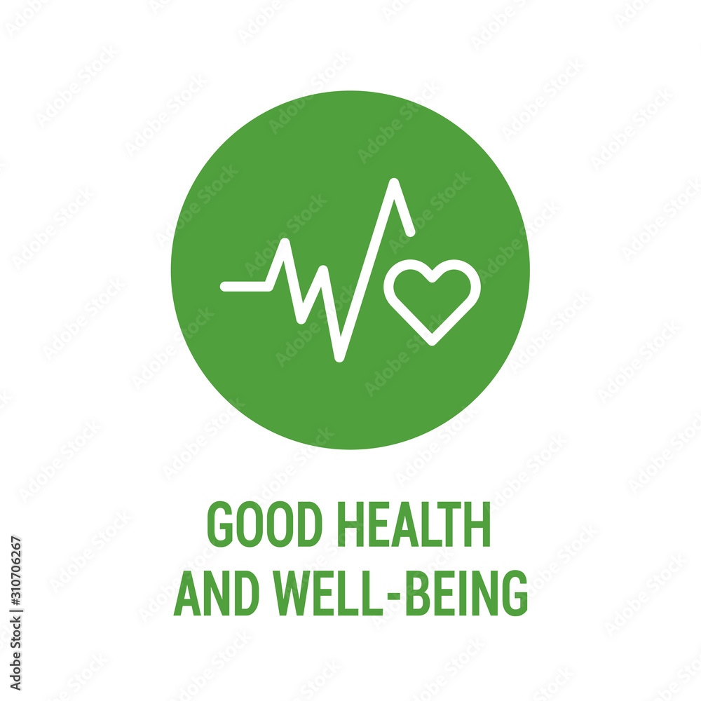 Good health and wellbeing color icon. Corporate social responsibility ...