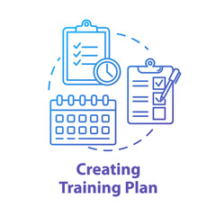 Wall Mural - Creating training plan concept icon. Task list and deadlines. Effective planning. Time management. Scheduling idea thin line illustration. Vector isolated outline drawing