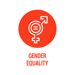 Gender equality color icon. Women's rights. Corporate social responsibility. Sustainable Development Goals. SDG color sign. Pictogram for ad, web, mobile app. UI UX design element. Editable stroke
