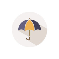 Wall Mural - Umbrella. Icon with shadow on a beige circle. Fall vector illustration