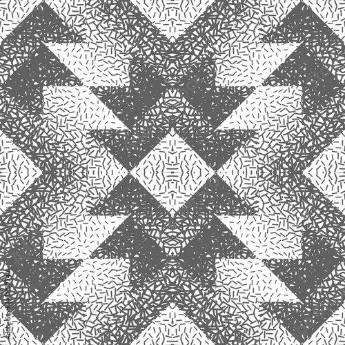 Abstract seamless pattern of geometric shapes with texture. Optical illusion ...