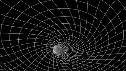 Aufkleber - Abstract tunnel. Vector wormhole. 3D corridor mesh.