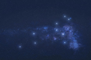 Wall Mural - leo constellation stars in outer space. zodiac sign lion constellation stars. elements of this image