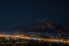 Night Starry Sky With The Beautiful Capitol Butte Landscape Of Sednoa