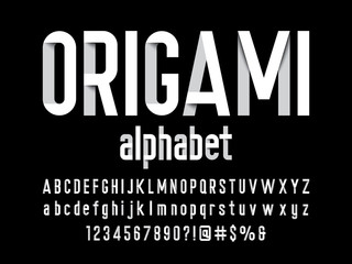 paper folding origami style alphabet design