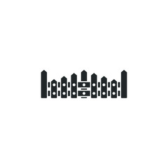 Poster - fence icon template color editable. fence symbol vector sign isolated on white background illustration for graphic and web design.