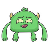 Fototapeta Dinusie - Awkward green goblin cartoon monster