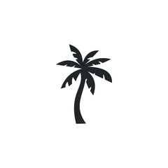 tropical palm trees icon template color editable. Summer Black palm tree silhouette symbol vector sign isolated on white background illustration for graphic and web design.