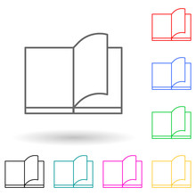 Flip Through A Book Multi Color Style Icon. Simple Thin Line, Outline Vector Of Books And Magazines Icons For Ui And Ux, Website Or Mobile Application