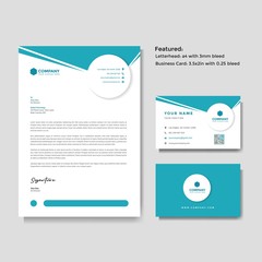 Wall Mural - Professional creative letterhead and business card vector template