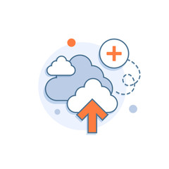 cloud computing and storage vector logo. technology design template,flat design icon vector illustra
