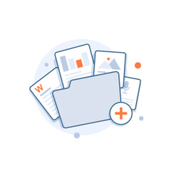Wall Mural - open folder icon. folder with documents,flat design icon vector illustration
