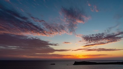 Canvas Print - Sunrise sky over sea time lapse