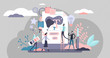 © VectorMine - Branding vector illustration. Image development in flat tiny person concept
