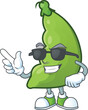 Cool and cool broad beans character wearing black glasses