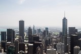 Fototapeta  - Beautiful Chicago skyline at daytime, top view, USA