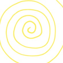 Yellow Spiral, Funny Hallucinations Pattern, Hand Drawn.