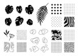 © LaruArt - Design elements collection for banner, flyer, poster, invitation, magazine, etc. Set of Animal, geometric, abstract print patterns and backgrounds, tropical leaves, outline shapes.