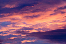 Colorful Twilight Pink And Blue Dramatic Sunset Sky