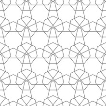 Monochrome Heptagon Abstract Seamless Vector Pattern