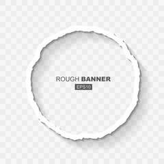 Wall Mural - White Abstract Rought Doted Grunge Banner Template with Flat Design Shadow